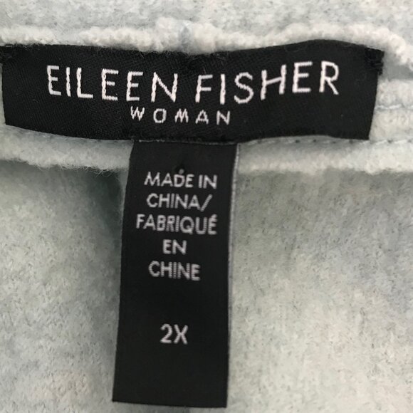 Eileen Fisher Robins Egg Blue 100% Wool Open Cardigan Size 2X - Picture 7 of 8
